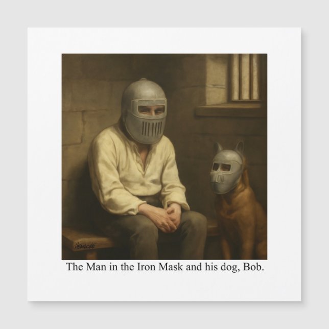 The Man in the Iron Mask and his dog, Bob. (Anverso)
