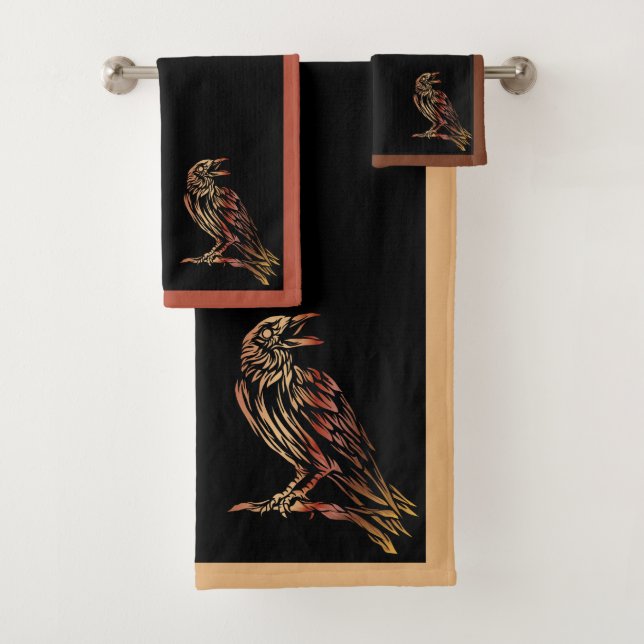 The Raven Bath Towel Set (In situ)