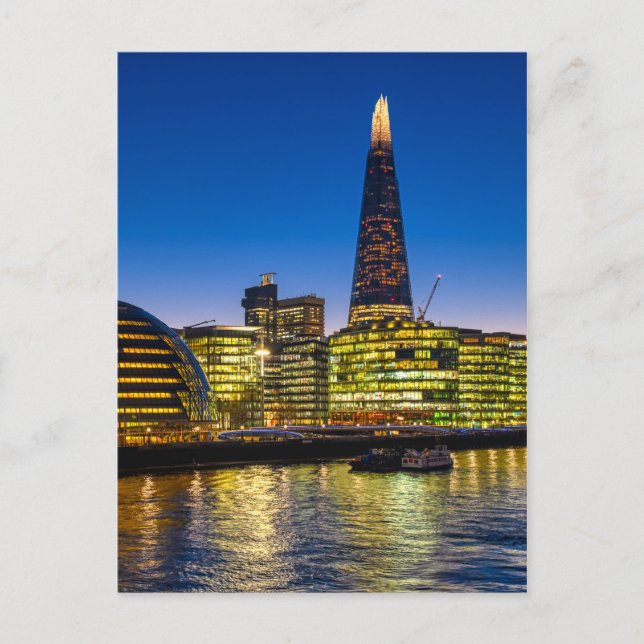 The Shard al atardecer, postal de Londres para el  (Anverso)