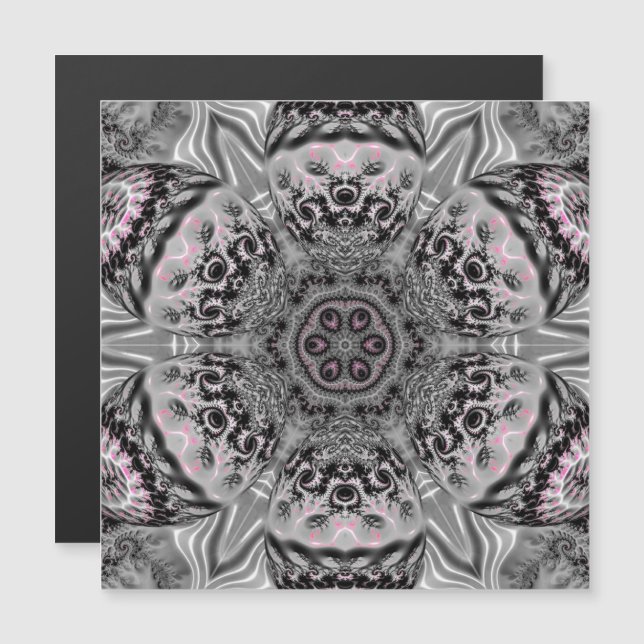 The Silver Fractal Garden Magnetic Card (Anverso/Reverso)