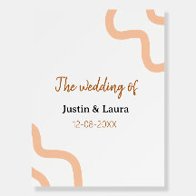 The wedding of add bride groom name date peach