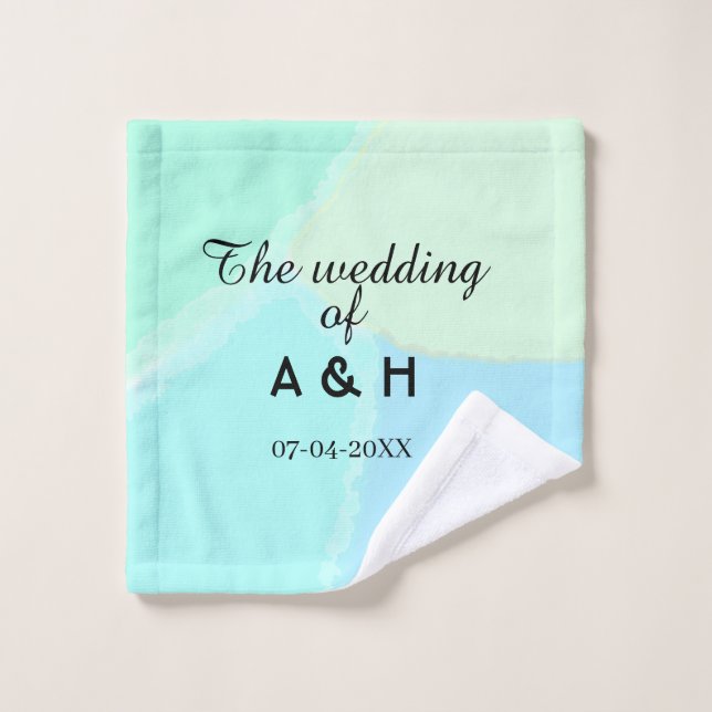The wedding of add couple name initial letter date (Toallita)