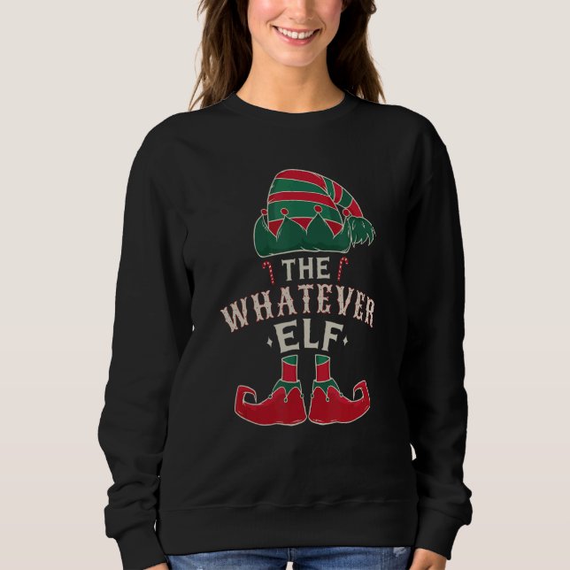 The Whatever Elf Cute Ugly Christmas Sweater Famil (Anverso)