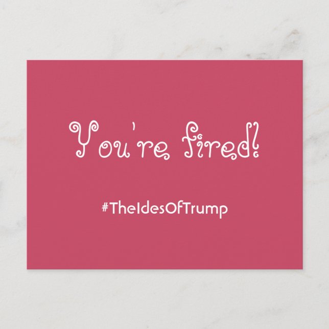 #TheIdesOfTrump Te despiden tarjeta postal rosa (Anverso)