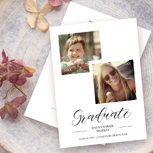 Then & Now Graduation Two Custom Photos Script