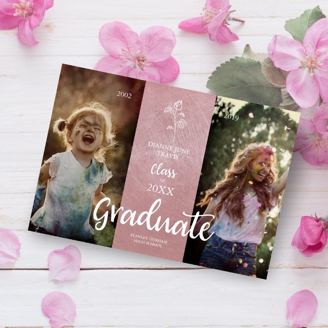 Then & Now  Rose Graduation Photo Metal Texture (Subido por el creador)