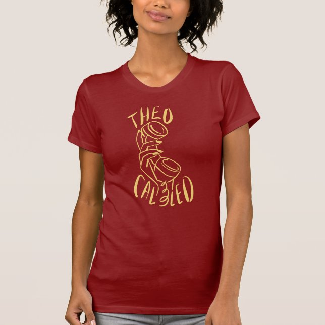 Theo llamó la camiseta (marrón/el amarillo) (Anverso)