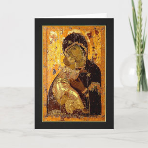 Theotokos de la tarjeta doblada de los Navidades d