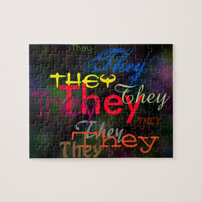 They/Custom Pronoun All Over Puzzle (Horizontal)