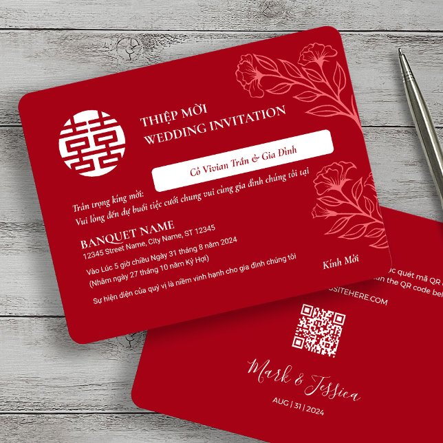 Thiep Moi, Boda rojo bilingüe de Vietnam (Subido por el creador)