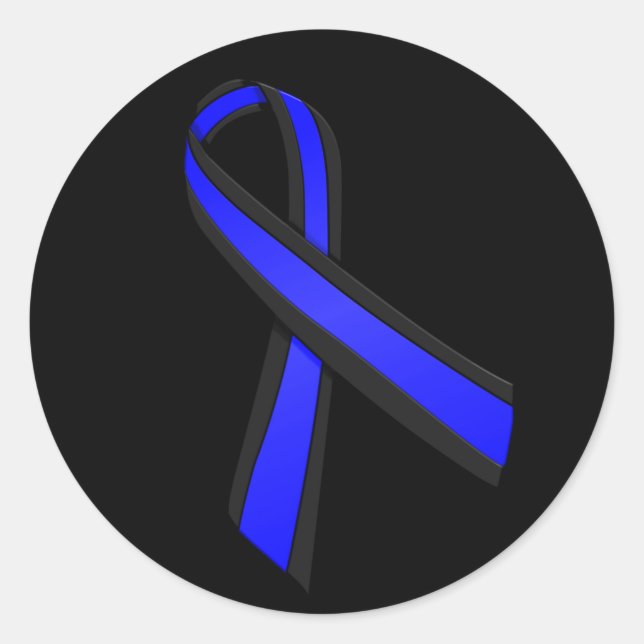 Thin Blue Line Memorial Ribbon Pegatina (Anverso)