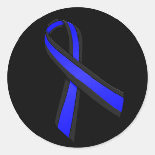 Thin Blue Line Memorial Ribbon Pegatina