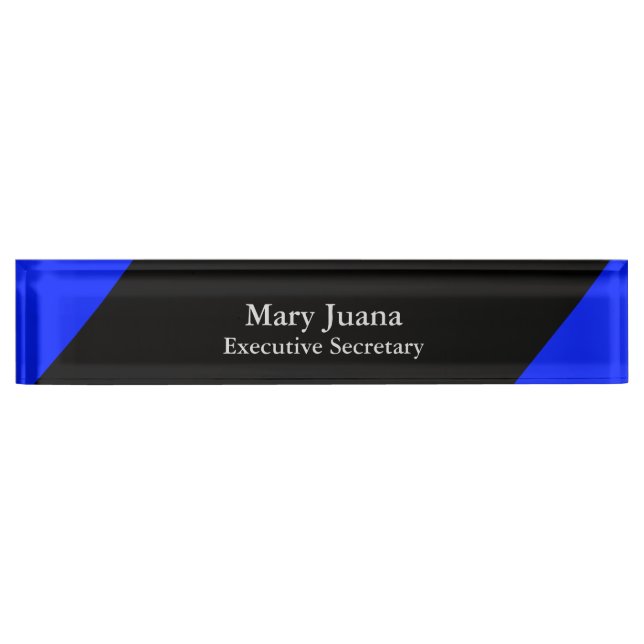 Thin Blue Line - Placa de Nombre de Diseño Elegant (Anverso)