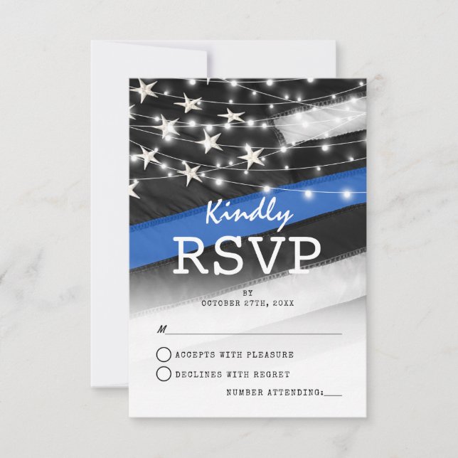 Thin Blue Line | Tarjeta de respuesta de bandera d (Anverso)