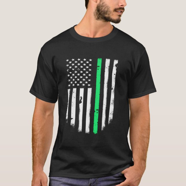 Thin Green Line Usa American Flag Jacket Top (Anverso)