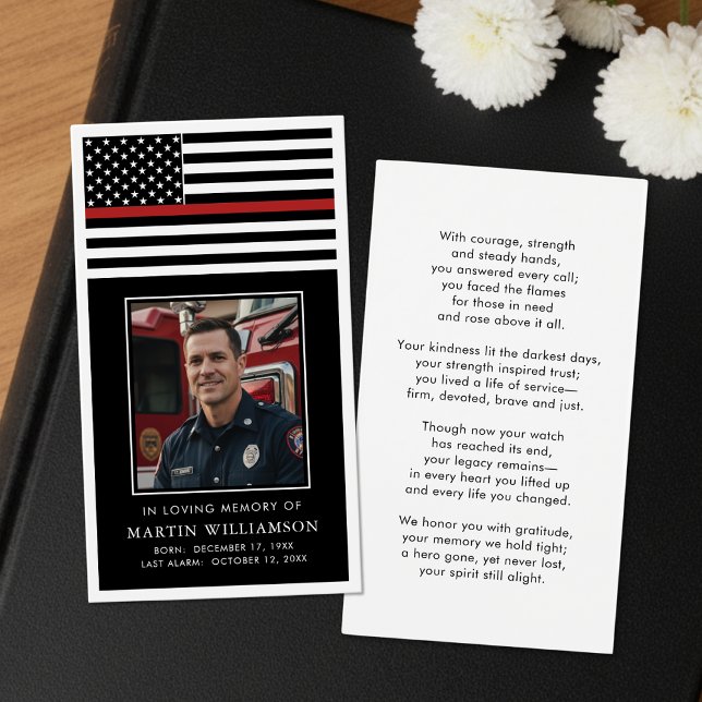 Thin Red Line Firefighter Memorial Prayer Card (Subido por el creador)