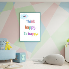 Think Happy Be Happy - Impresión de niños con ment