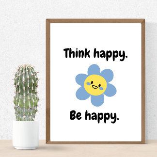 Think Happy Be Happy - Impresión de niños con ment