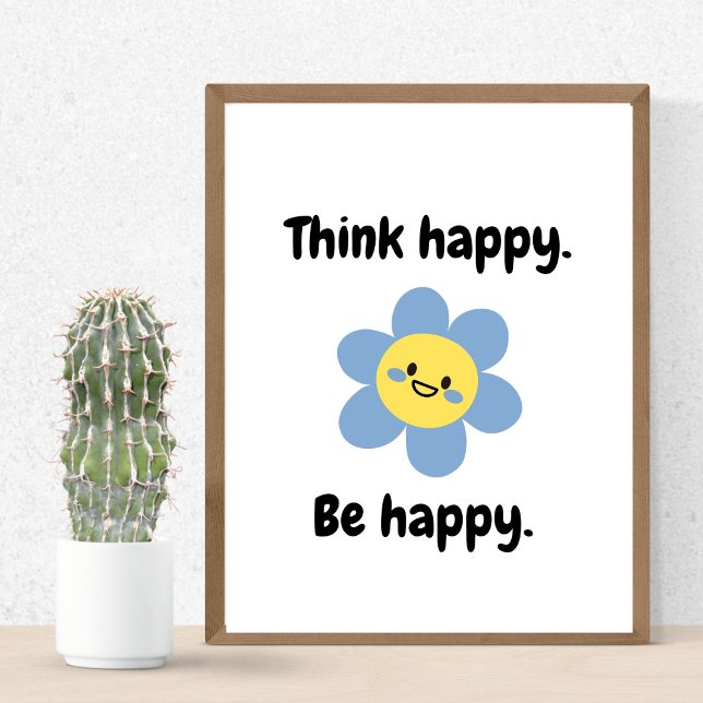 Think Happy Be Happy - Impresión de niños con ment (Subido por el creador)