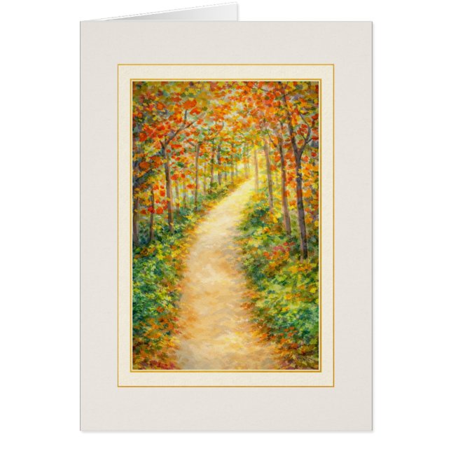 Thinking of You Card | Autumn Path Art Note Card (Frente)