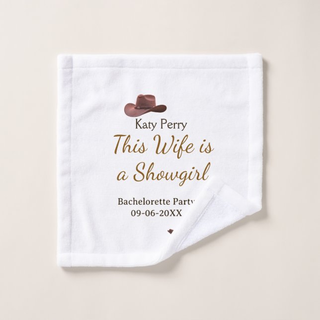 This Wife is a showgirl bachelorette party name da (Toallita)