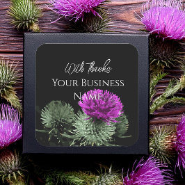 Thistle escocés Gracias Pegatina cuadrado