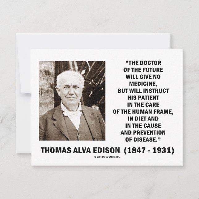 Thomas Edison Médica De Futuro No Dé Medicina (Anverso)