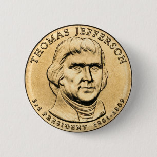 Thomas Jefferson Botón Presidencial $1 Moneda