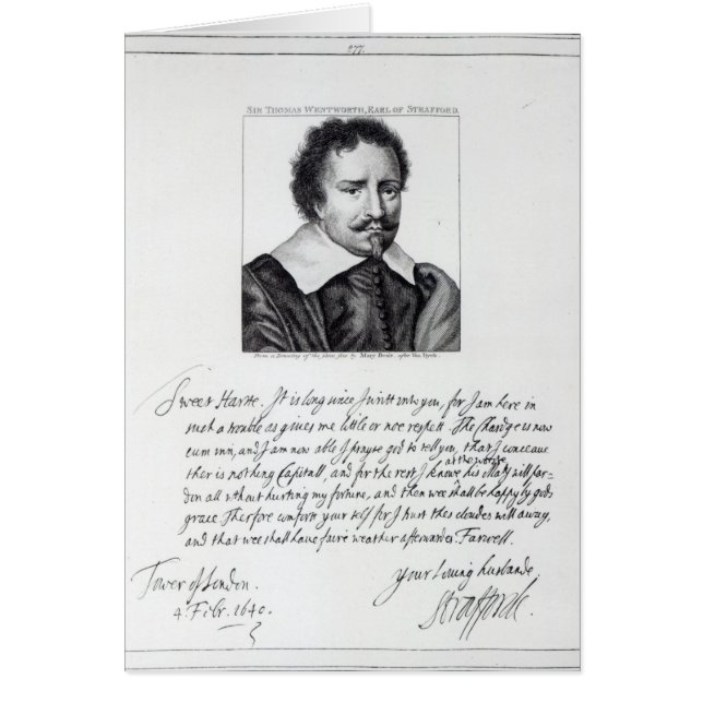 Thomas Wentworth, primer Conde de Strpermitir (Frente)