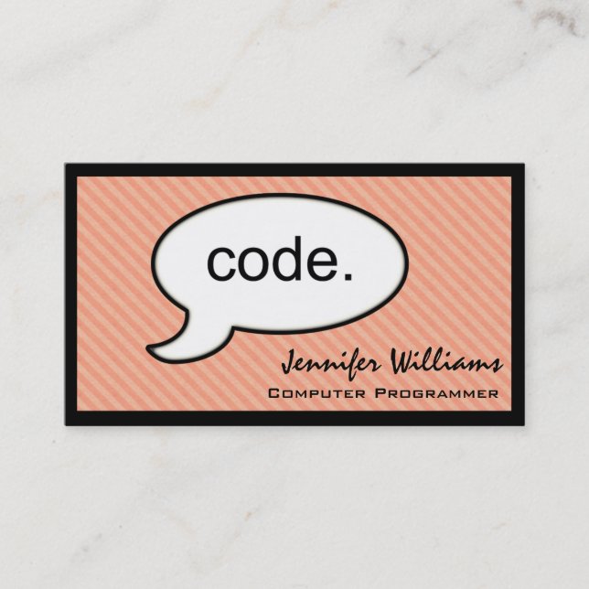 Thought Cloud Code Programmer Tarjeta de Negocios (Anverso)