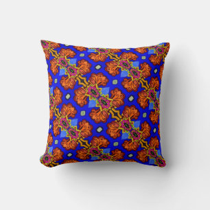 THP - 001 - Azul y Naranja - Cojín decorativo