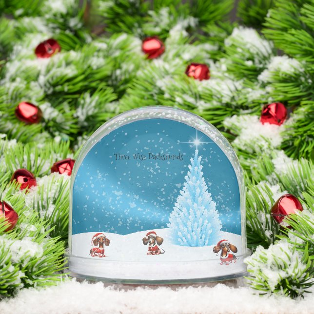 Three Wise Dachshunds Snow Globe (Navidad)