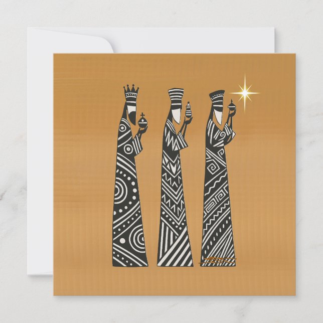 Three Wise Men Black & White Christmas Nativity (Anverso)