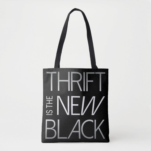 Thrift es la nueva bolsa moderna de tocador negra (Anverso)