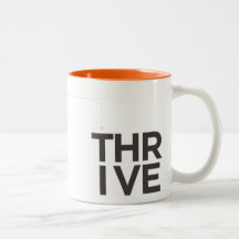 Thrive Naranja Inspirador de dos tonos y taza blan