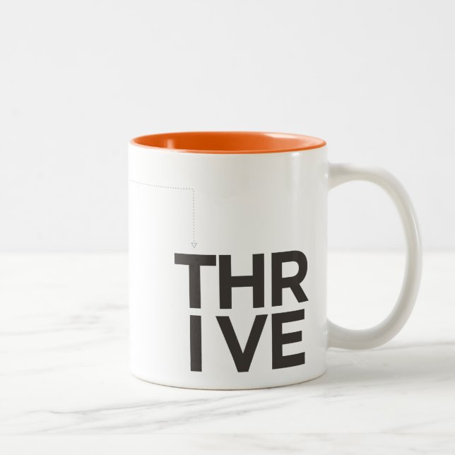 Thrive Naranja Inspirador de dos tonos y taza blan (Derecha)