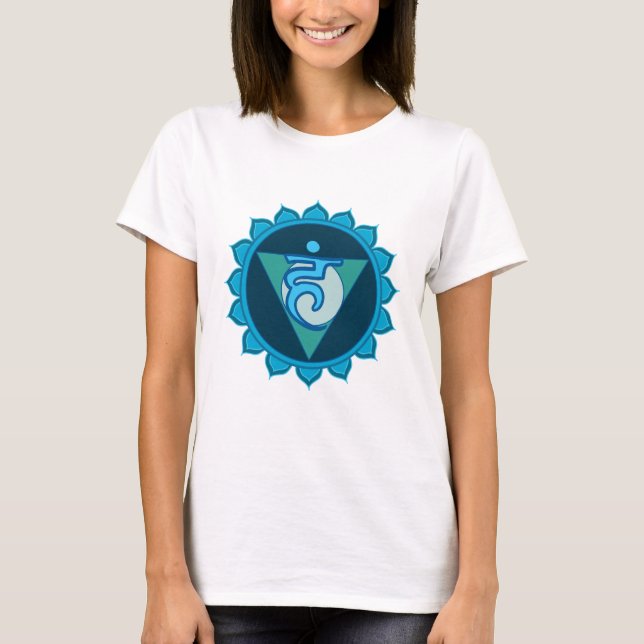 Throat Chakra Visuddha Camiseta femenina, blanca (Anverso)