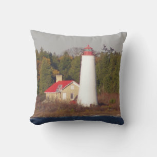 Thunder Bay Island Lighthouse almohada de un solo