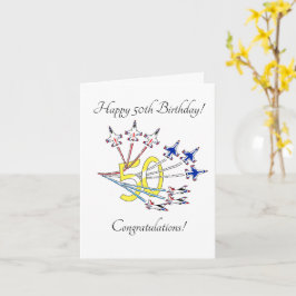 Thunderbirds 50 - Tarjeta de cumpleaños blanca