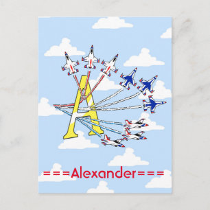 Thunderbirds Cielo Azul Tarjeta Postal Inicial A