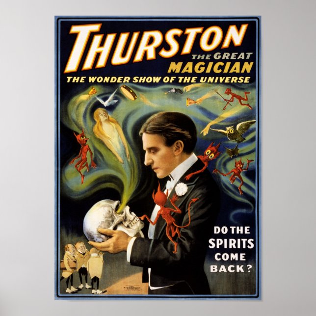 Thurston el gran mago póster de la época 1915 (Frente)
