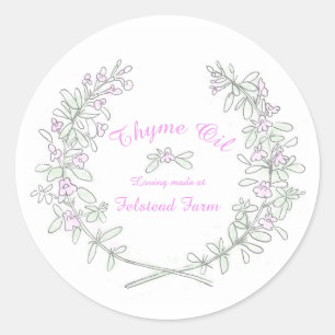 Thyme wreath art Thyme oil pegatina