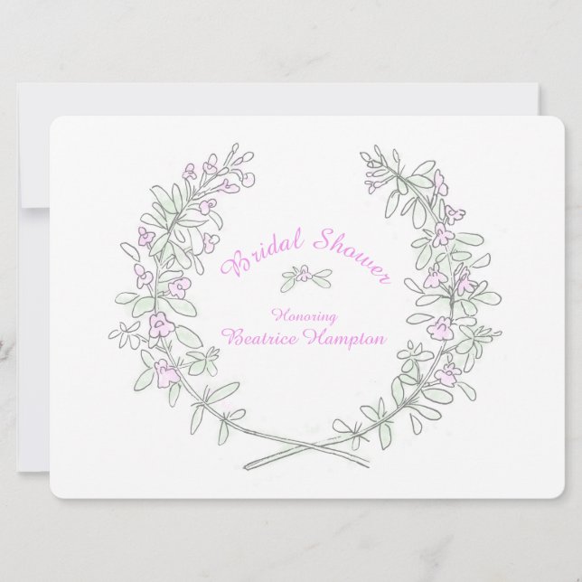 Thyme wreath arte novia ducha invitación (Anverso)