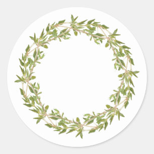 THYME WREATH Grandes Pegatinas Redondos
