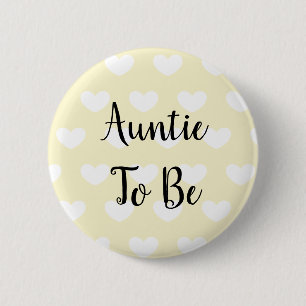 Tía a ser botón amarillo de Baby Shower de los