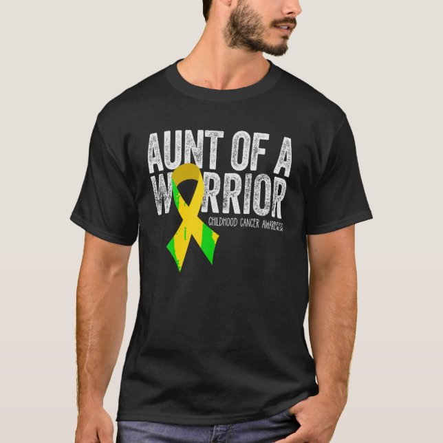 Tía de una tía camiseta con cáncer infantil guerre (Anverso)