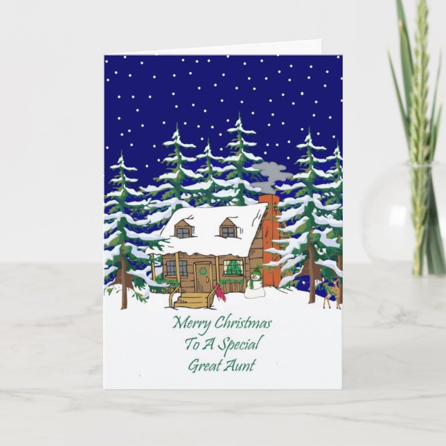 Tía del navidad de la cabaña de madera gran (Anverso)