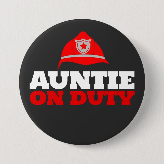 Tía en el botón Fiesta del bombero de servicio (Anverso)