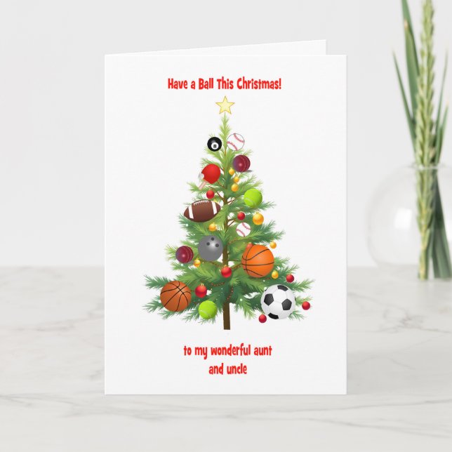Tía y tío árbol de Navidad adornado con bolas (Anverso)