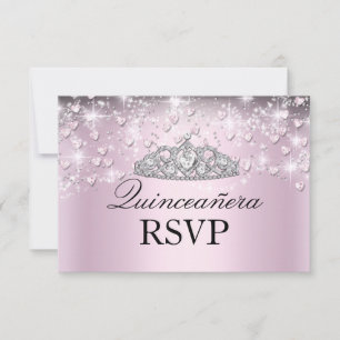 Tiara de destellos rosados y corazones RSVP de Qui